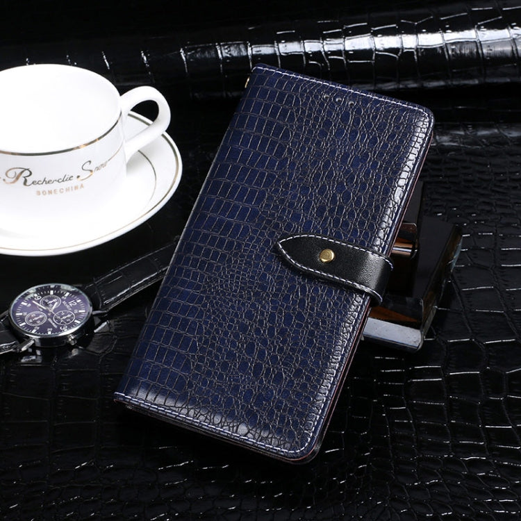 For Honor 60 Pro idewei Crocodile Texture Leather Phone Case(Dark Blue)