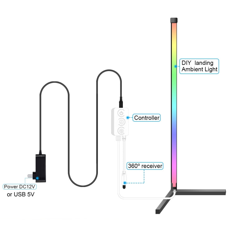 GVVOOHOME LED Symphony Remote Control Floor Atmosphere Light, Power Supply:US Plug