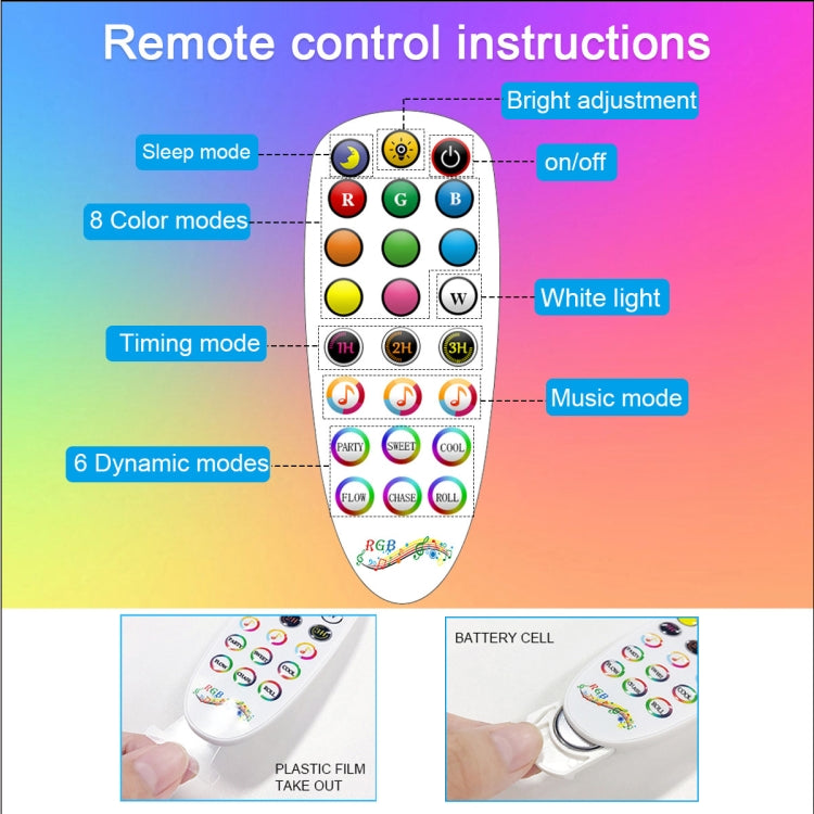 GVVOOHOME LED Symphony Remote Control Floor Atmosphere Light, Power Supply:EU Plug