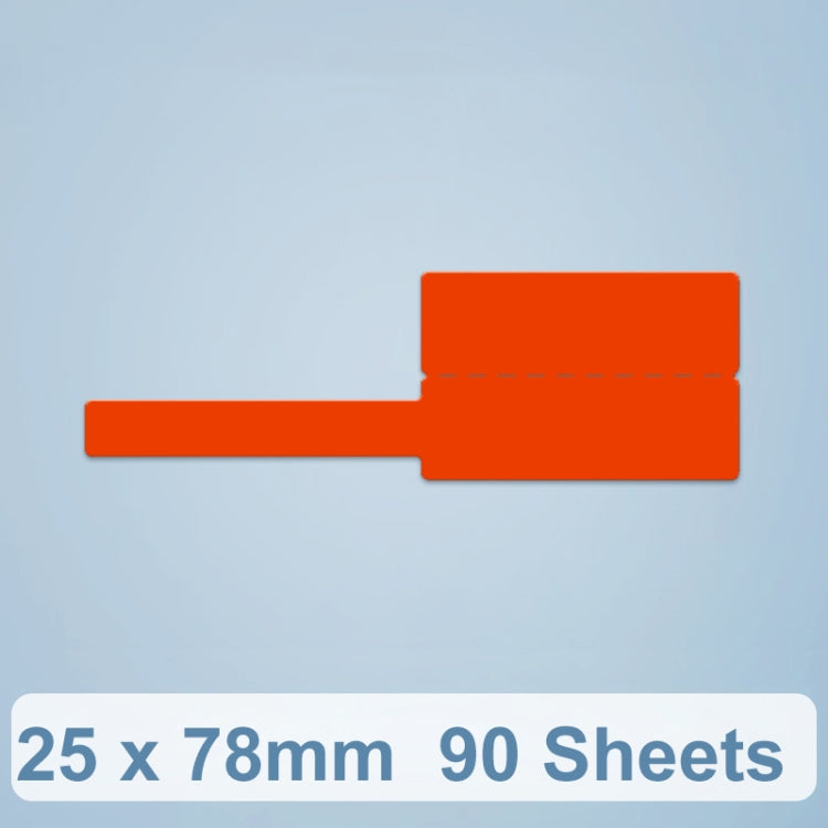 25 x 78mm  90 Sheets Thermal Label Data Cable Sort Stickers For NiiMbot D101 / D11(Red)
