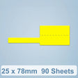 25 x 78mm  90 Sheets Thermal Label Data Cable Sort Stickers For NiiMbot D101 / D11(Yellow) - Printer Accessories by PMC TechLife | Online Shopping South Africa | PMC TechLife | Buy Now Pay Later Mobicred