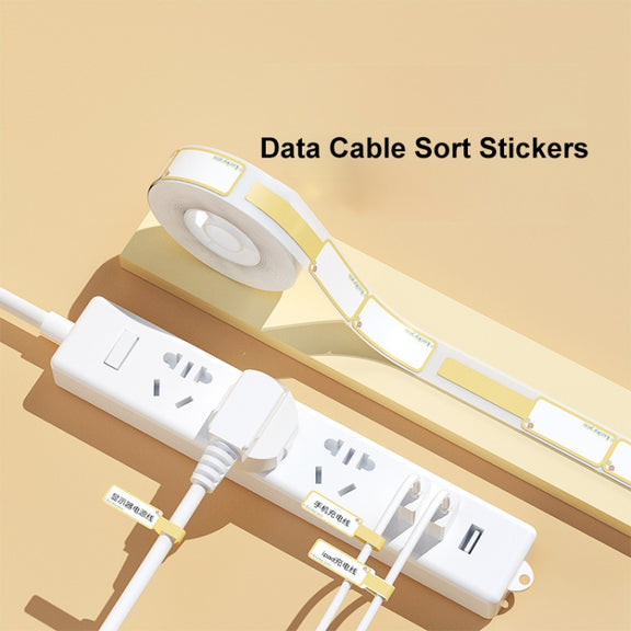 25 x 78mm  90 Sheets Thermal Label Data Cable Sort Stickers For NiiMbot D101 / D11(Yellow)