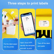 25 x 78mm  90 Sheets Thermal Label Data Cable Sort Stickers For NiiMbot D101 / D11(Yellow)