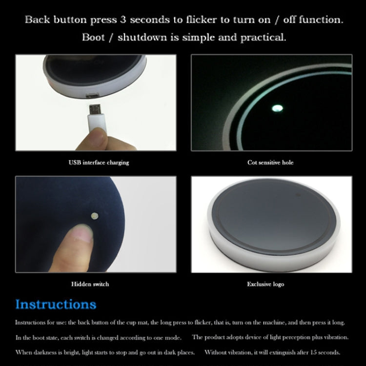 2 PCS Car Constellation Series AcrylicColorful USB Charger Water Cup Groove LED Atmosphere Light(Leo)