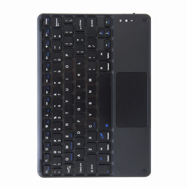 H-102C Touch Bluetooth Keyboard Leather Case with Rear Three-fold Holder For iPad 10.2 2020 & 2019 / Pro 10.5 inch(Dark Night Green)