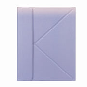H-097CS Touch Backlight Bluetooth Keyboard Leather Case with Rear Three-fold Holder For iPad 9.7 2018 & 2017(Purple)