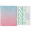 H-097CS Touch Backlight Bluetooth Keyboard Leather Case with Rear Three-fold Holder For iPad 9.7 2018 & 2017(Pink Blue) - Universal by PMC TechLife | Online Shopping South Africa | PMC TechLife