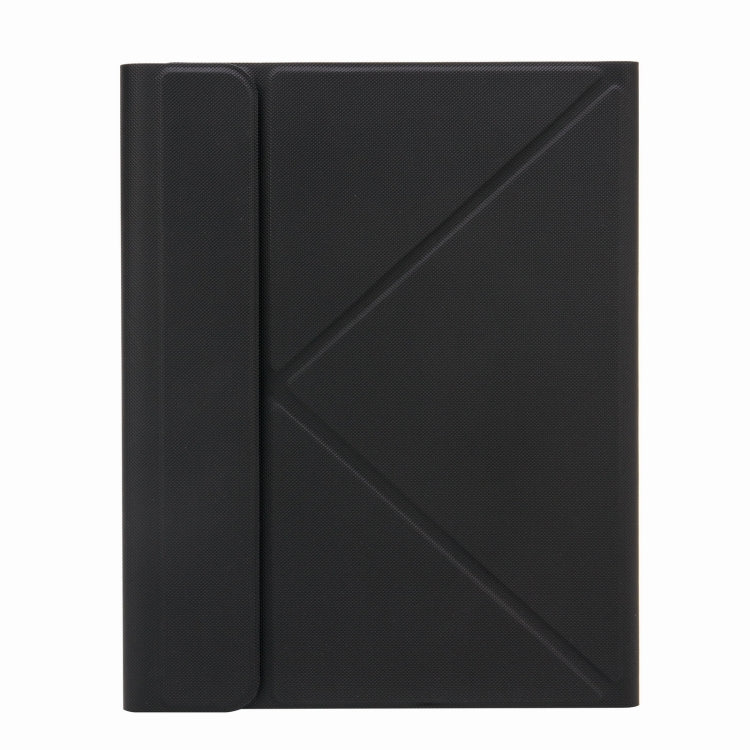 H-109CS Touch Backlight Bluetooth Keyboard Leather Case with Rear Three-fold Holder For iPad Pro 11 inch 2021 & 2020 & 2018 / Air 2020 10.9(Black)