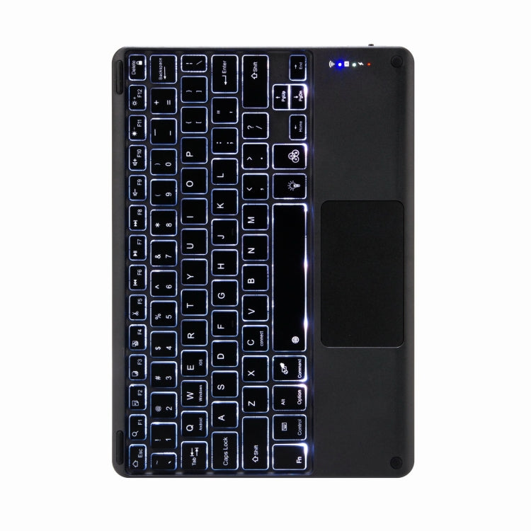 H-109CS Touch Backlight Bluetooth Keyboard Leather Case with Rear Three-fold Holder For iPad Pro 11 inch 2021 & 2020 & 2018 / Air 2020 10.9(Black)