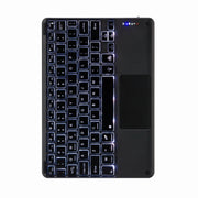 H-109CS Touch Backlight Bluetooth Keyboard Leather Case with Rear Three-fold Holder For iPad Pro 11 inch 2021 & 2020 & 2018 / Air 2020 10.9(Black)