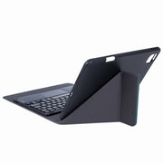 H-109CS Touch Backlight Bluetooth Keyboard Leather Case with Rear Three-fold Holder For iPad Pro 11 inch 2021 & 2020 & 2018 / Air 2020 10.9(Black)