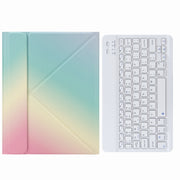 H-102 Bluetooth Keyboard Leather Case with Rear Three-fold Holder For iPad 10.2 2020 & 2019 / Pro 10.5 inch(Rainbow)