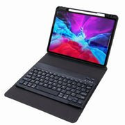 H-109 Bluetooth Keyboard Leather Case with Rear Three-fold Holder For iPad Pro 11 inch 2021 & 2020 & 2018 / Air 2020 10.9(Black)