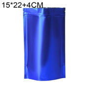 100 PCS/Set Matte Aluminum Foil Snack Stand-up Pouch, Size:15x22+4cm(Blue)