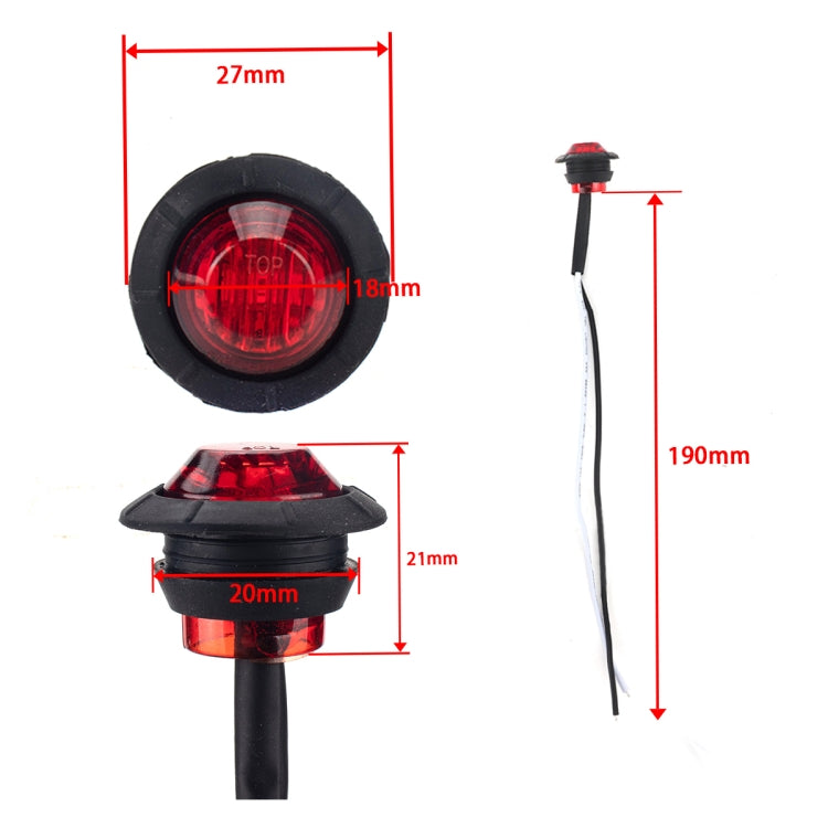 A5010 Red Light 10 in 1 Truck Trailer LED Round Side Marker Lamp