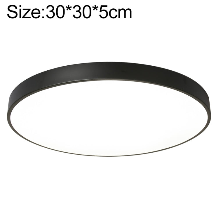 Macaron LED Round Ceiling Lamp, White Light, Size:30cm(Black)