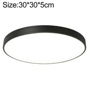 Macaron LED Round Ceiling Lamp, White Light, Size:30cm(Black)