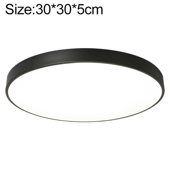 Macaron LED Round Ceiling Lamp, White Light, Size:30cm(Black)