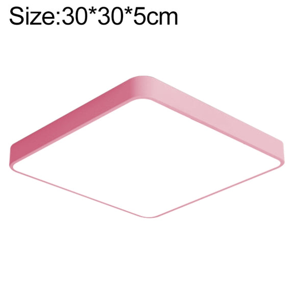 Macaron LED Square Ceiling Lamp, White Light, Size:30cm(Pink)