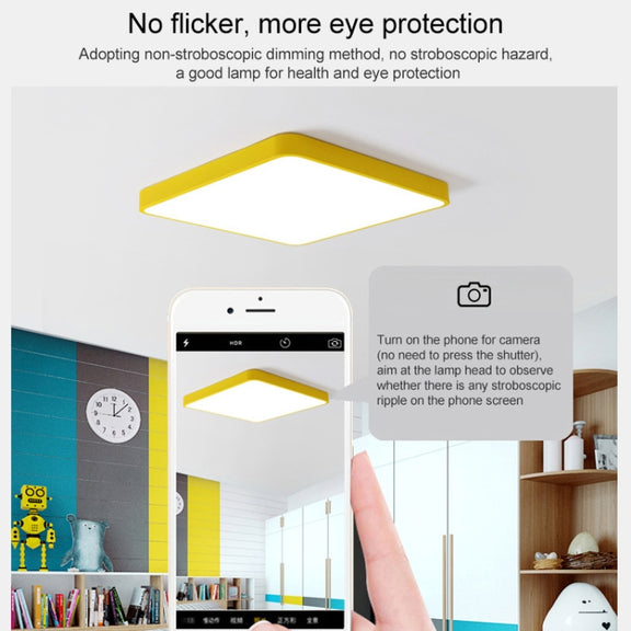 Macaron LED Square Ceiling Lamp, White Light, Size:40cm(Gold)