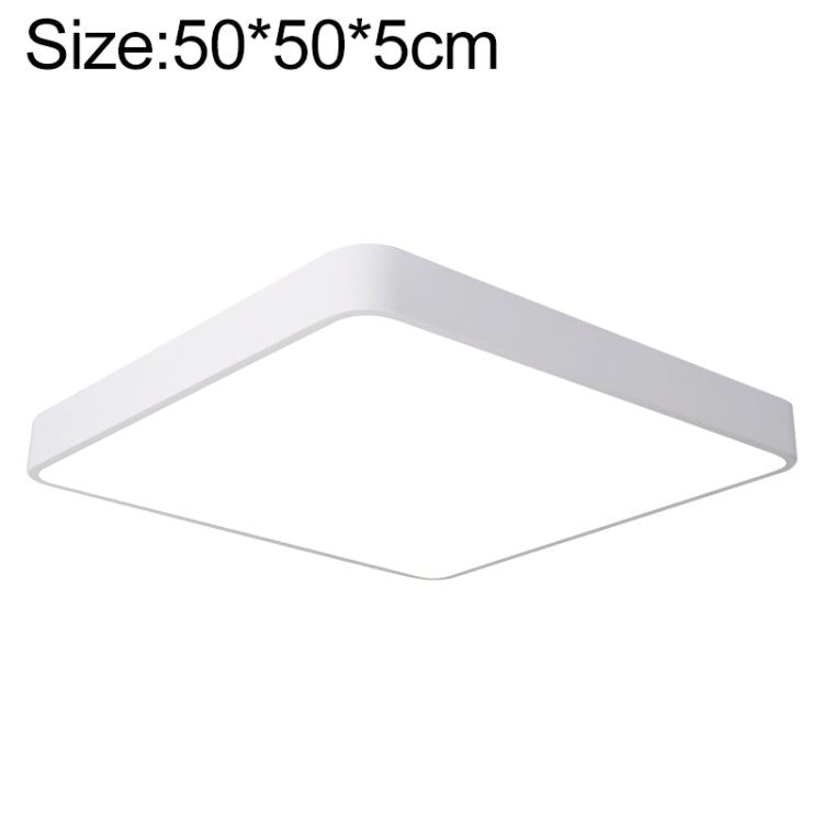 Macaron LED Square Ceiling Lamp, White Light, Size:50cm(White)