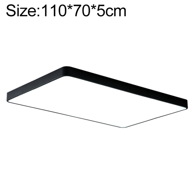 Macaron LED Rectangle Ceiling Lamp, White Light, Size:110x70cm(Black)