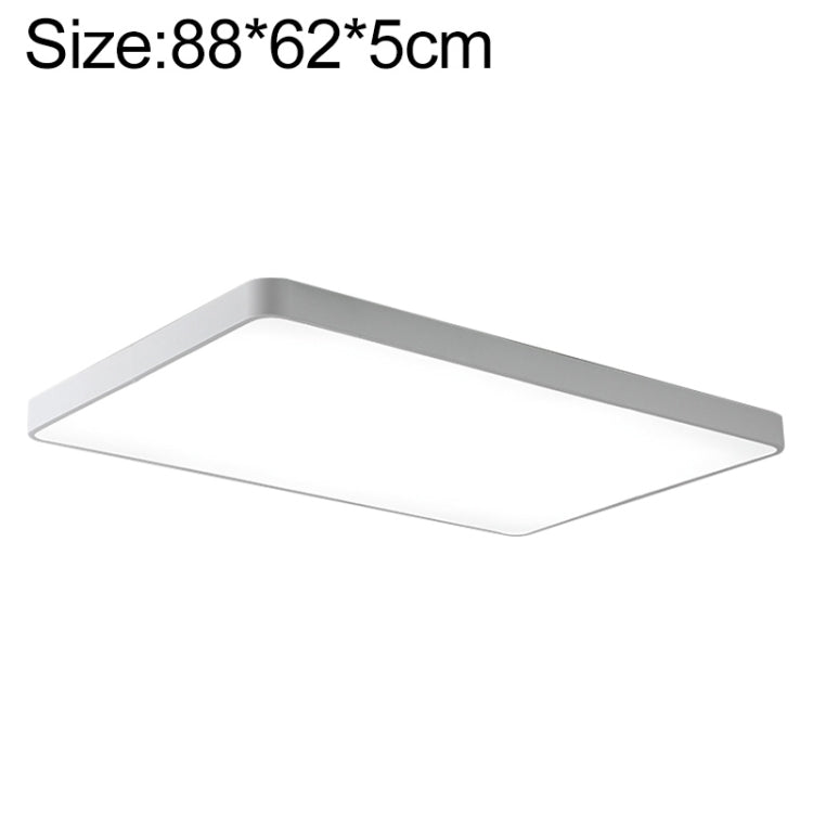 Macaron LED Rectangle Ceiling Lamp, 3-Colors Light, Size:88x62cm(White)