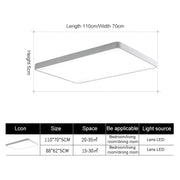 Macaron LED Rectangle Ceiling Lamp, 3-Colors Light, Size:88x62cm(White)
