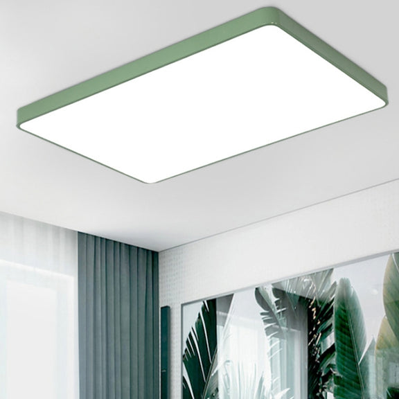 Macaron LED Rectangle Ceiling Lamp, 3-Colors Light, Size:88x62cm(White)