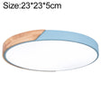 Wood Macaron LED Round Ceiling Lamp, White Light, Size:23cm(Blue) - Celling Lights & Chandeliers by PMc TechLife | Online Shopping South Africa | PMc TechLife | Buy Now Pay Later Mobicred