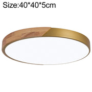 Wood Macaron LED Round Ceiling Lamp, White Light, Size:40cm(Gold)
