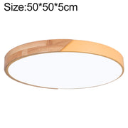 Wood Macaron LED Round Ceiling Lamp, White Light, Size:50cm(Yellow)