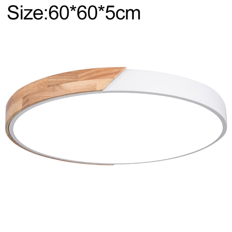 Wood Macaron LED Round Ceiling Lamp, White Light, Size:60cm(White)