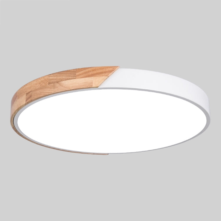 Wood Macaron LED Round Ceiling Lamp, White Light, Size:60cm(White)