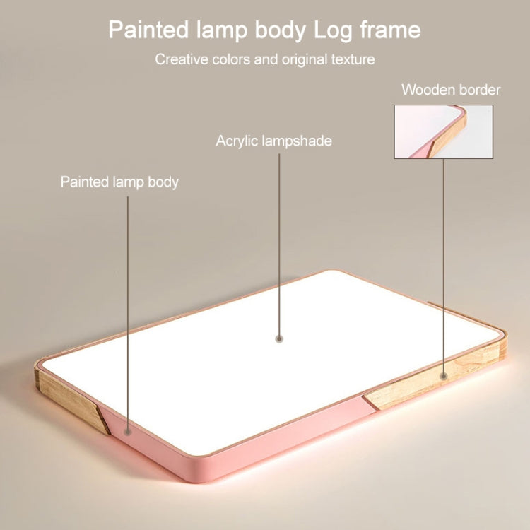 Wood Macaron LED Square Ceiling Lamp, White Light, Size:40cm(White)