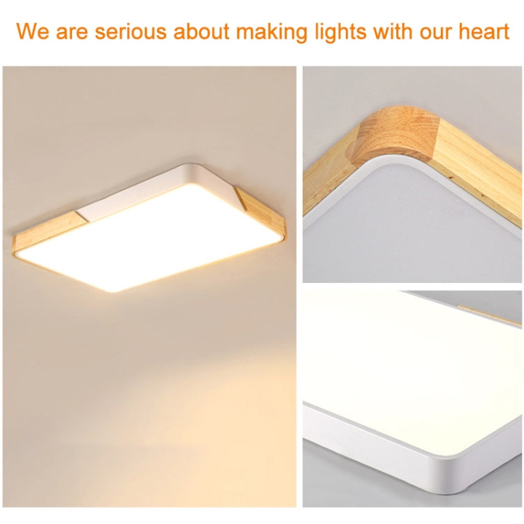 Wood Macaron LED Square Ceiling Lamp, White Light, Size:40cm(White)