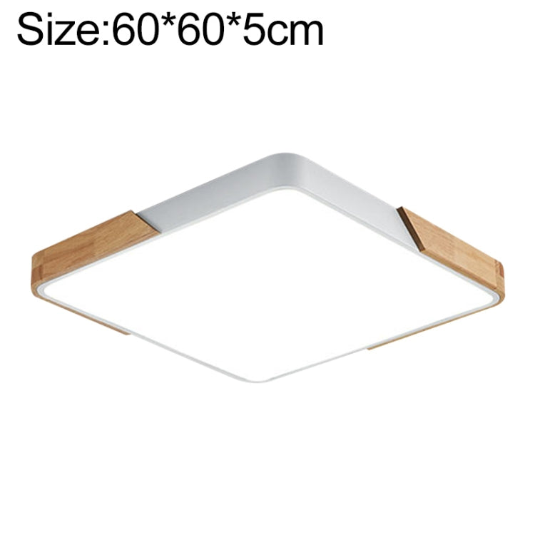Wood Macaron LED Square Ceiling Lamp, White Light, Size:60cm(White)