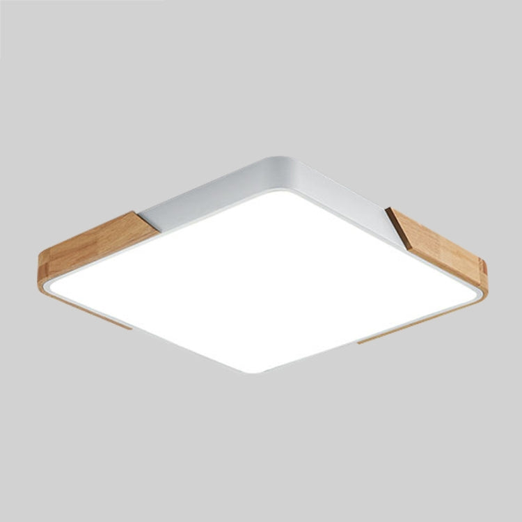 Wood Macaron LED Square Ceiling Lamp, White Light, Size:60cm(White)