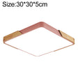 Wood Macaron LED Square Ceiling Lamp, 3-Colors Light, Size:30cm(Pink) - Celling Lights & Chandeliers by PMc TechLife | Online Shopping South Africa | PMc TechLife | Buy Now Pay Later Mobicred