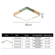 Wood Macaron LED Square Ceiling Lamp, 3-Colors Light, Size:30cm(Pink)