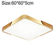 Wood Macaron LED Square Ceiling Lamp, 3-Colors Light, Size:60cm(Gold) - Celling Lights & Chandeliers by PMc TechLife | Online Shopping South Africa | PMc TechLife | Buy Now Pay Later Mobicred