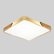 Wood Macaron LED Square Ceiling Lamp, 3-Colors Light, Size:60cm(Gold)