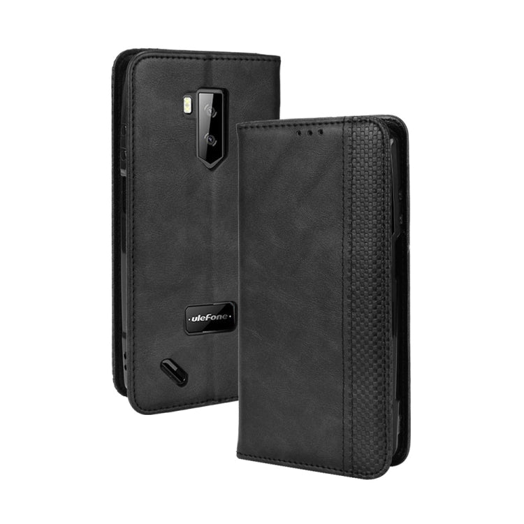 For Ulefone Armor X9 Magnetic Buckle Retro Texture Leather Case(Black)