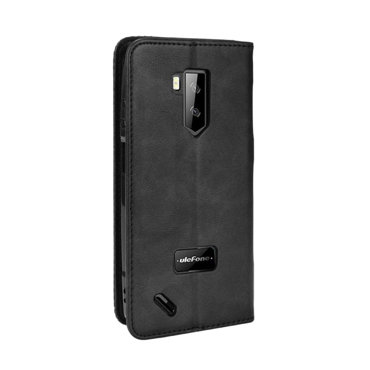 For Ulefone Armor X9 Magnetic Buckle Retro Texture Leather Case(Black)