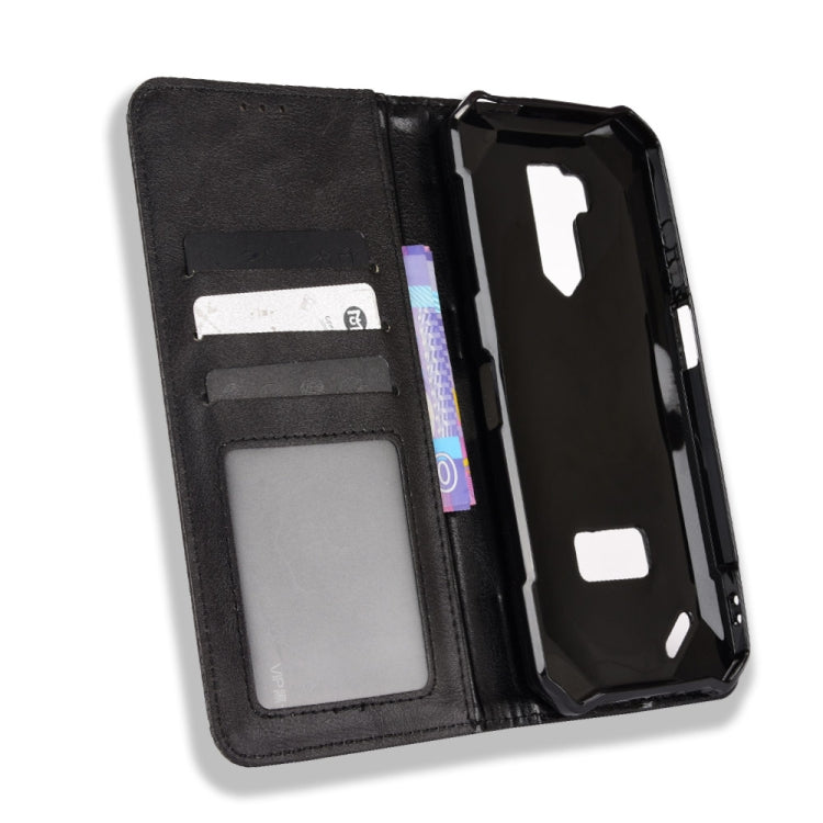 For Ulefone Armor X9 Magnetic Buckle Retro Texture Leather Case(Black)