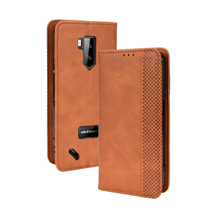 For Ulefone Armor X9 Magnetic Buckle Retro Texture Leather Case(Brown)