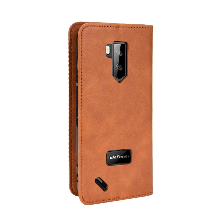 For Ulefone Armor X9 Magnetic Buckle Retro Texture Leather Case(Brown)