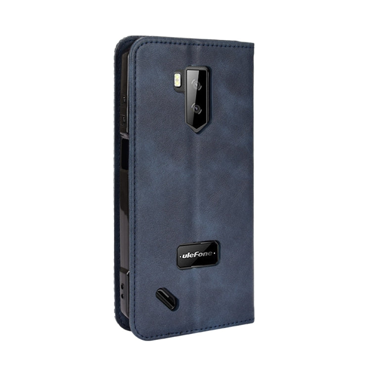 For Ulefone Armor X9 Magnetic Buckle Retro Texture Leather Case(Blue)