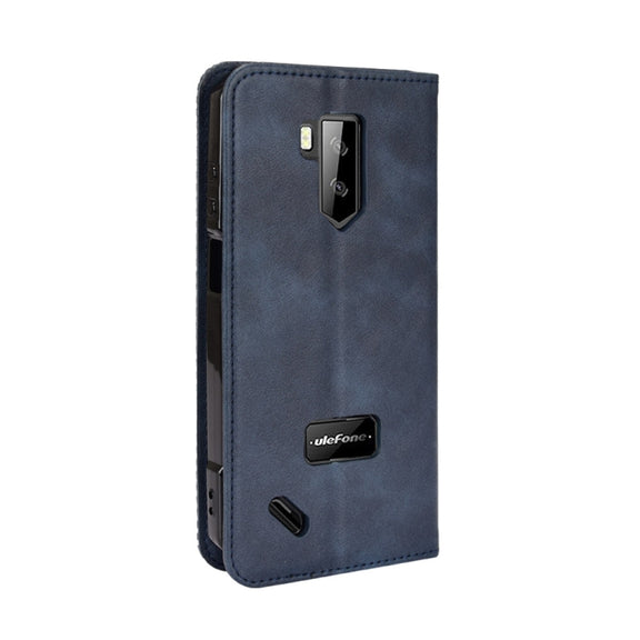 For Ulefone Armor X9 Magnetic Buckle Retro Texture Leather Case(Blue)