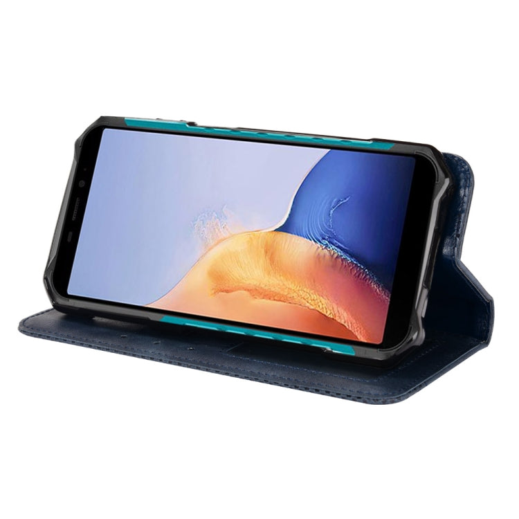 For Ulefone Armor X9 Magnetic Buckle Retro Texture Leather Case(Blue)